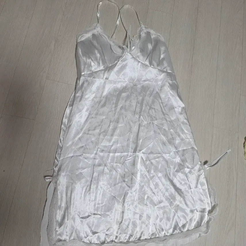 [BUNJANG] Satin Slip Dress White / 새틴 슬립 원피스 화이트