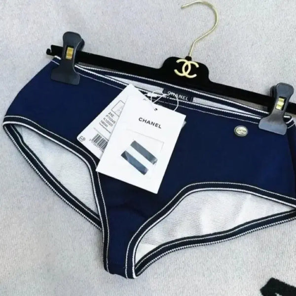 [BUNJANG] Chanel Navy White Line Brief Swimsuit / CHANEL 샤넬 수영복 brief 새상품