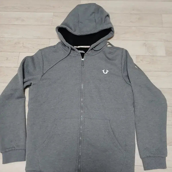 [BUNJANG] True Religion Women's Fleece Hoodie Zip-Up Gray / 트루릴리젼 여성 기모 후드 집업 100