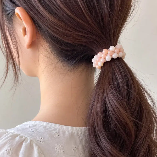 [BUNJANG] Coral Stone Hair Tie / 산호 원석 헤어 타이 (머리고무줄)