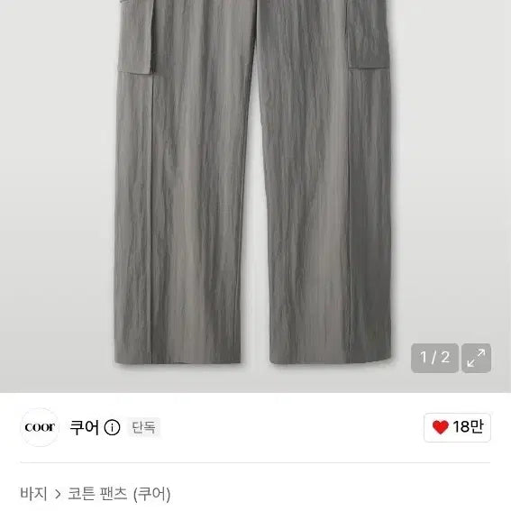 [BUNJANG] Coour Panel Pleats Cargo Pants (Gray) / 쿠어 패널 플리츠 카고 팬츠 (그레이)