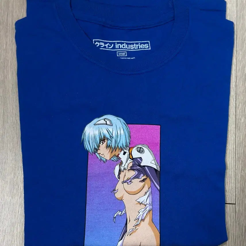[BUNJANG] Jeremy Klein Hook-ups Evangelion Rei Long Sleeve T-Shirt Blue Size S / 재레미 클레인 hook-ups 에반게리온 레이  긴팔 블루 S 롱슬리브