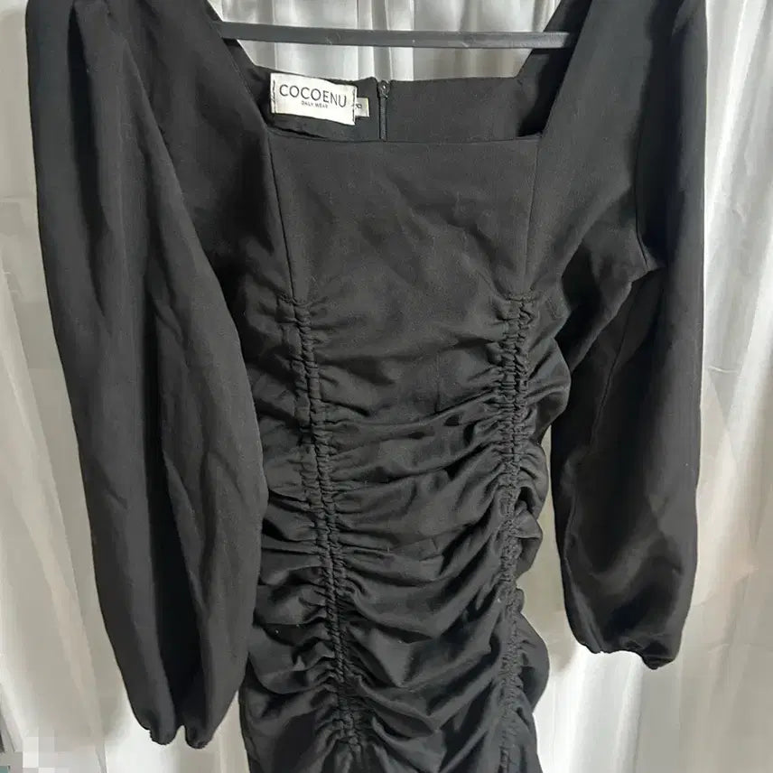 [BUNJANG] Long Sleeve Shirring Dress / 긴팔 셔링 원피스