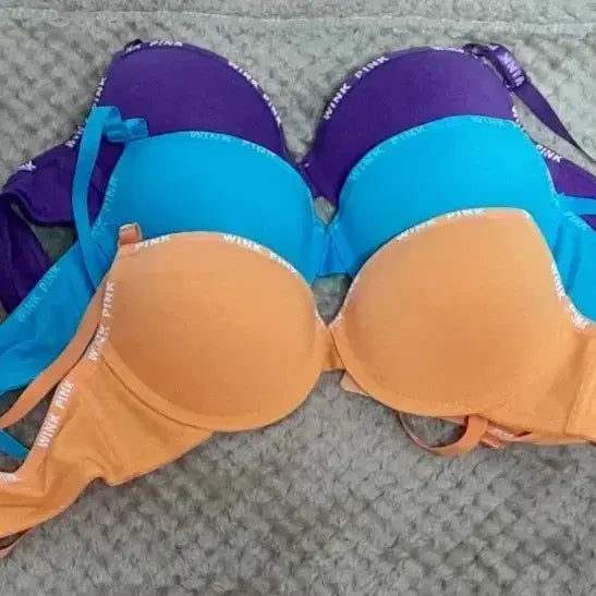 [BUNJANG] Wink Pink Bra and Panty Set / 윙크 핑크 브라 보라/하늘/주황