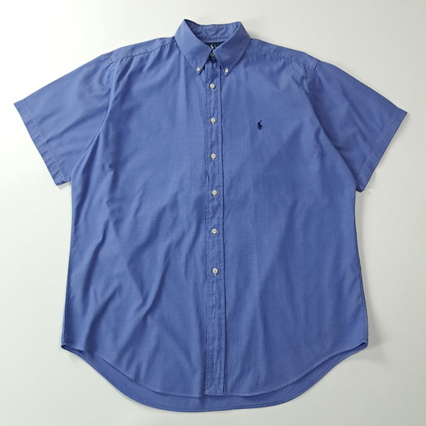 [BUNJANG] Polo Ralph Lauren 90s Yaromouth Blue Classic Fit Short Sleeve Shirt / CA072 L 폴로 90s 홍콩판 블루 반팔 셔츠 남방