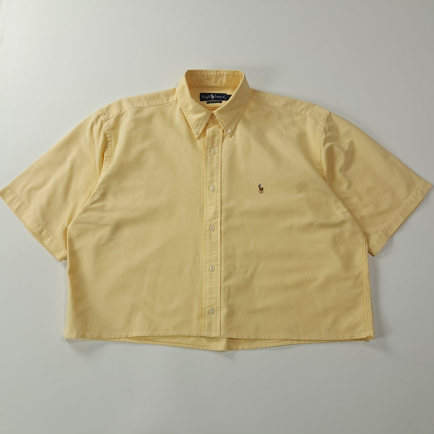 [BUNJANG] Polo Ralph Lauren 90s Boxy Crop Yellow Short Sleeve Shirt L / CA077 L 폴로 90s 박시크롭 옐로우 반팔 셔츠 남방