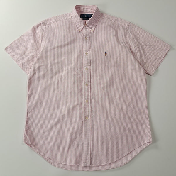 [BUNJANG] Polo Ralph Lauren 2000s Faded Pink Pinstripe Short Sleeve Button-Down Shirt / CA081 L 폴로 00s 페이디드핑크 스트라이프 반팔 셔츠 남방