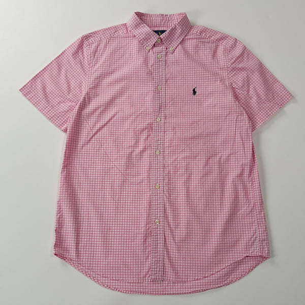 [BUNJANG] Polo Ralph Lauren Pink Micro Check Short Sleeve Shirt XL / CA082 XL 폴로 핑크 마이크로체크 반팔 셔츠 남방