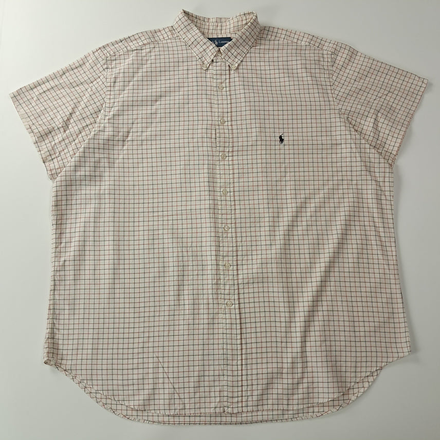 [BUNJANG] Polo Ralph Lauren 3XLT Tattersall Check Short Sleeve Shirt / CA087 3XLT 폴로 빅사이즈 00s 테터솔 체크 반팔 셔츠 남방