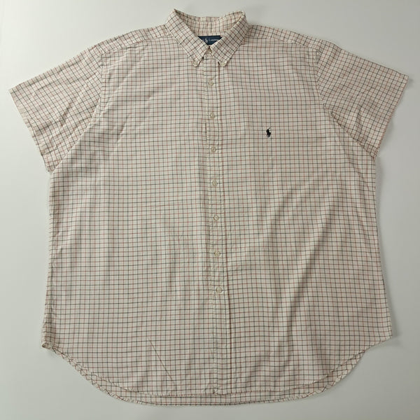 [BUNJANG] Polo Ralph Lauren 3XLT Tattersall Check Short Sleeve Shirt / CA087 3XLT 폴로 빅사이즈 00s 테터솔 체크 반팔 셔츠 남방