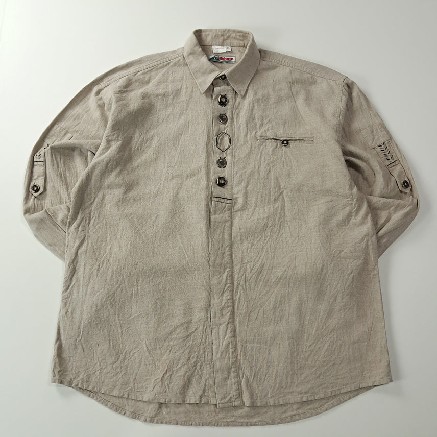 [BUNJANG] Vintage 90s German Alphorn Bavarian Linen Cotton Pullover Shirt / CA088 XL 알폰 90s 독일판 바바리안 린넨코튼 풀오버 셔츠 남방