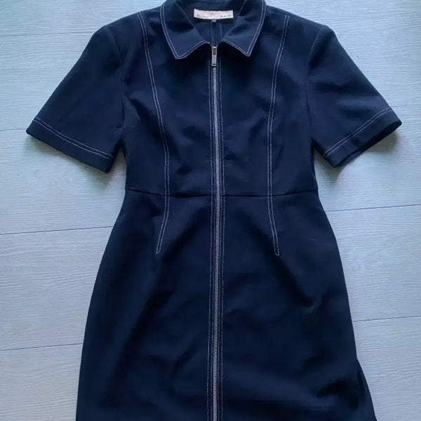 [BUNJANG] Navy Zipper Dress / 남색 지퍼 원피스
