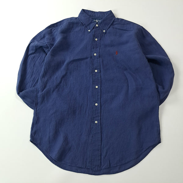 [BUNJANG] Polo Ralph Lauren 00s Faded Navy Linen Shirt L / CA096 L 폴로 00s 페이디드네이비 린넨 셔츠 남방