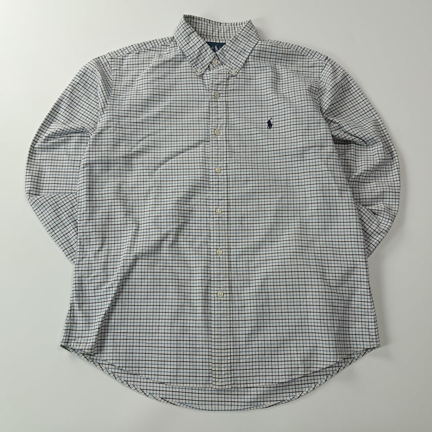 [BUNJANG] Polo Ralph Lauren 00s Micro Tattersall Check Shirt / CA097 XL 폴로 00s 블루블랙 마이크로 테터솔 체크 셔츠 남방