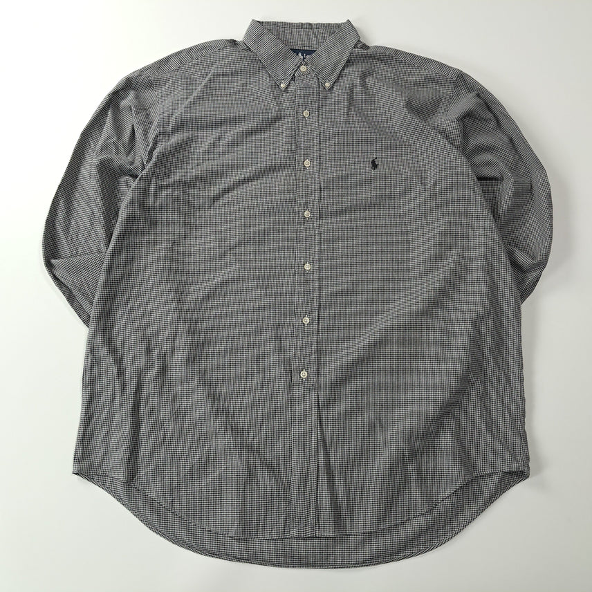 [BUNJANG] Ralph Lauren 90s Hong Kong Houndstooth Button-Down Shirt (2XL) / CA098 2XL 폴로 빅사이즈  90s 홍콩판 모노 하운드투스 셔츠 남방