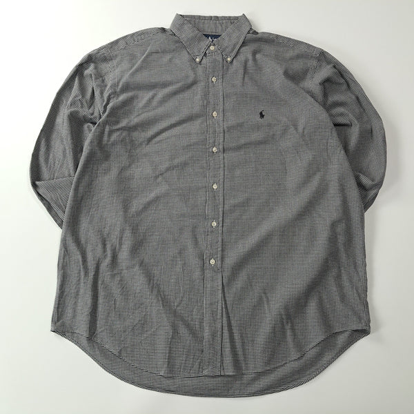 [BUNJANG] Ralph Lauren 90s Hong Kong Houndstooth Button-Down Shirt (2XL) / CA098 2XL 폴로 빅사이즈  90s 홍콩판 모노 하운드투스 셔츠 남방