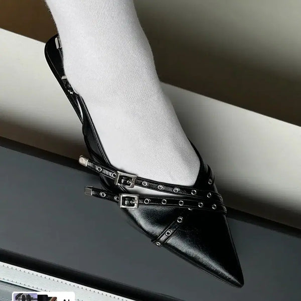 [BUNJANG] GSIHO Belted Slingback Pumps - Black / 기호 BELTED SLINGBACK / BLACK