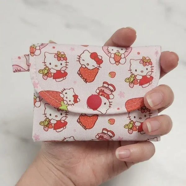 [BUNJANG] Hello Kitty Strawberry Snap Button Card Wallet / 헬로키티 똑딱이카드지갑(딸기)