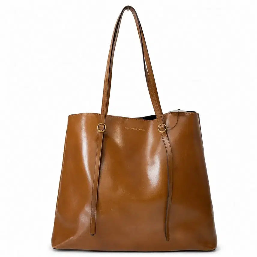 [BUNJANG] Polo Ralph Lauren Double RL Brown Full Grain Leather Tote Bag / 랄프로렌 폴로 소가죽 토트백 더블알엘 x