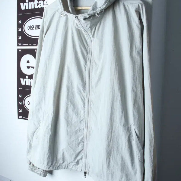 [BUNJANG] Mood Inside Zip-Up Windbreaker Jumper Jacket Light Grey / (F) 무드인사이드 집업 바람막이 점퍼자켓 라이트그레이-H35466