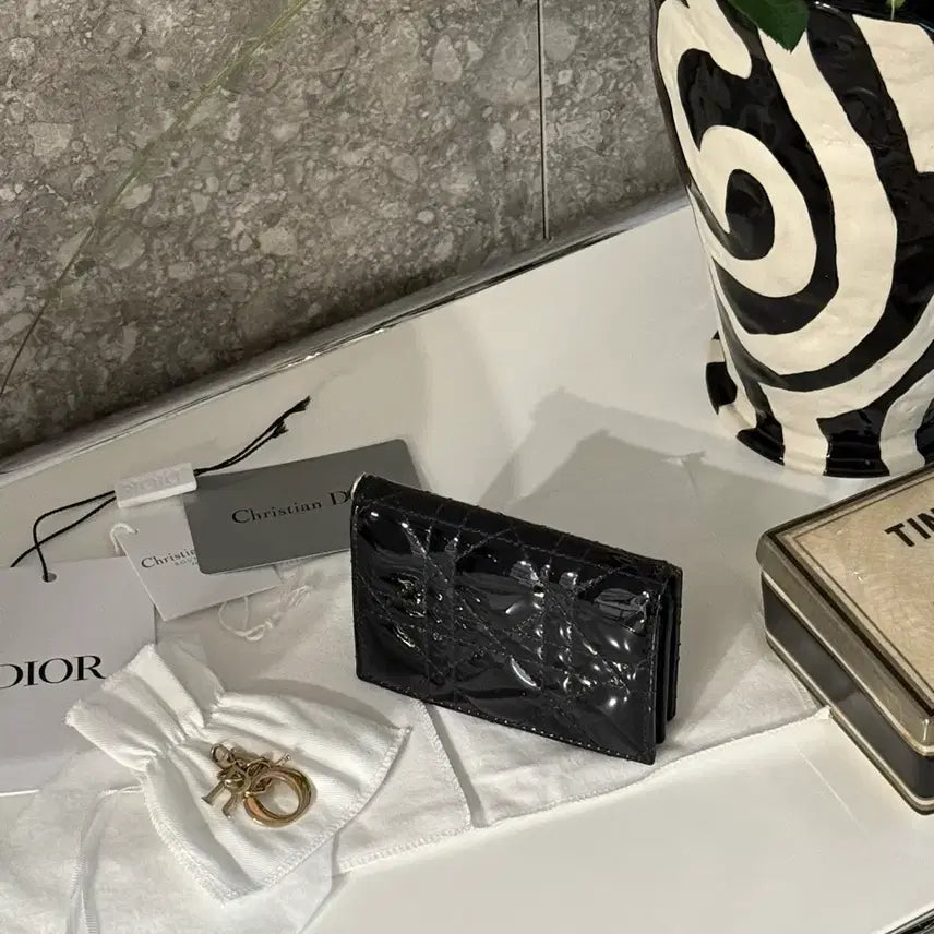 [BUNJANG] Dior Lady Cannage Enamel Card Holder Full Package / [풀패키지] 디올 레이디 까나쥬 블룸 애나멜 카드지갑