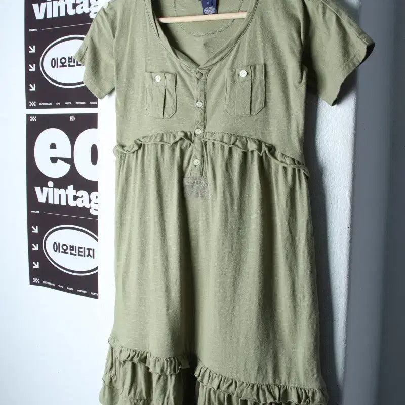 [BUNJANG] Polo Ralph Lauren Kids Green Pocket Dress / W(XS) 폴로 랄프로렌 드레스 원피스 아동 키즈 포켓 그린-H35484