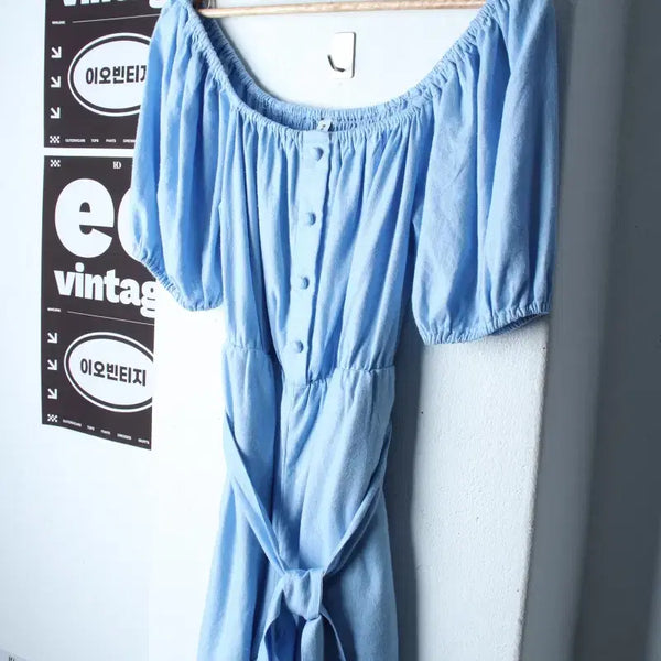 [BUNJANG] 8 Seconds Linen Off-Shoulder Jumpsuit Dress / W(S) 에잇세컨즈 드레스 원피스 점프슈트 오프숄더 린넨 마-H35485