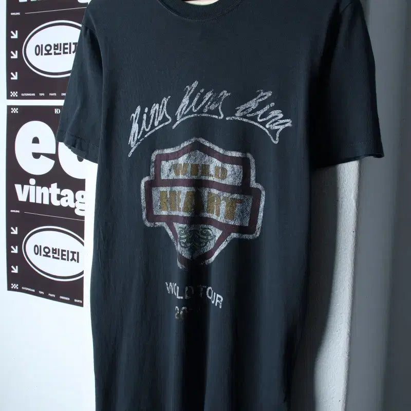 [BUNJANG] Wannabe Animation Print Oversized T-Shirt Charcoal / W(XS-L) 애니빙 반팔 티셔츠 투어프린팅 차콜 오버핏-H35504