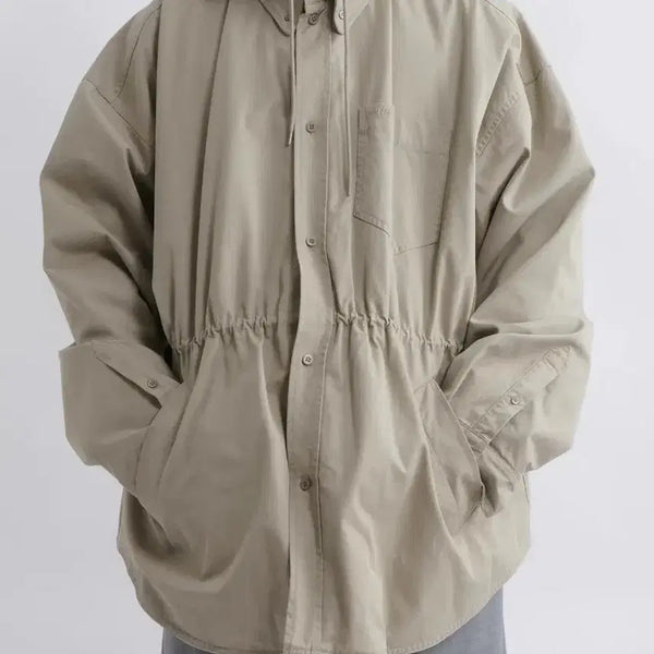 [BUNJANG] Balenciaga Oversized Hooded Outer Shirt Jacket Khaki M / 발렌시아가 오버 후드 아우터 셔츠 바켓 카키 M