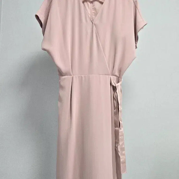 [BUNJANG] Ankline Pink Wrap Midi Dress / 앤크라인  원피스 핑크