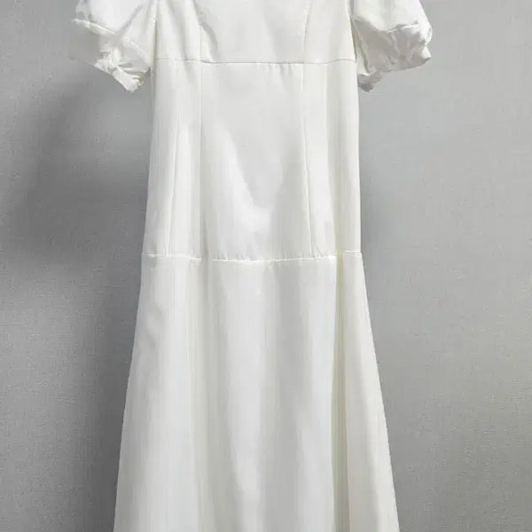 [BUNJANG] White Square Neck Puff Sleeve Long Dress / 화이트 스퀘어넥 퍼프소매 롱 원피스