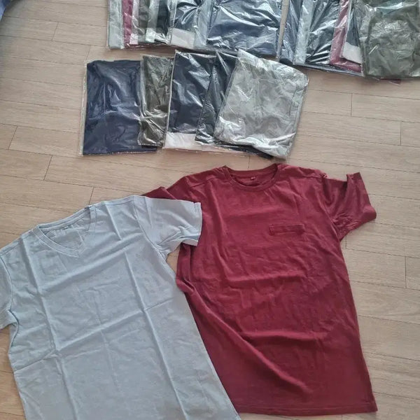 [BUNJANG] Unisex Plain T-Shirt 7-Piece Set / 남.녀공용무지 티셔츠 7장 셋트