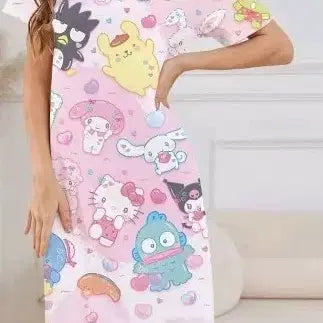 [BUNJANG] Sanrio Characters Pastel Pink Dress XL / 산리오 캐릭터 파스텔 핑크 원피스 수입xL
