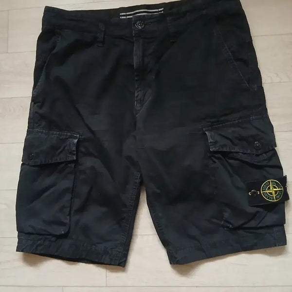 [BUNJANG] Stone Island Old Effect Bermuda Cargo Shorts Black 32 / 스톤아일랜드 반바지 팬츠 버뮤다 카고 정품 A급 블랙 32