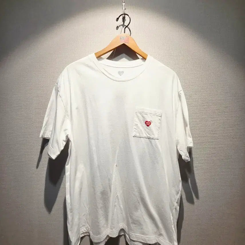 [BUNJANG] Human Made Pocket Heart Short Sleeve T-Shirt White XL / 휴먼메이드 포켓하트반팔티 화이트 XL