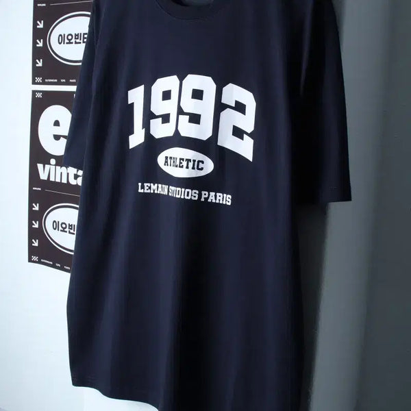 [BUNJANG] Remainsecond Big Logo T-Shirt Navy Old School (L-XL) / (L-XL) 리메인세컨드 반팔 티셔츠 빅로고 네이비 올드스쿨-H35425
