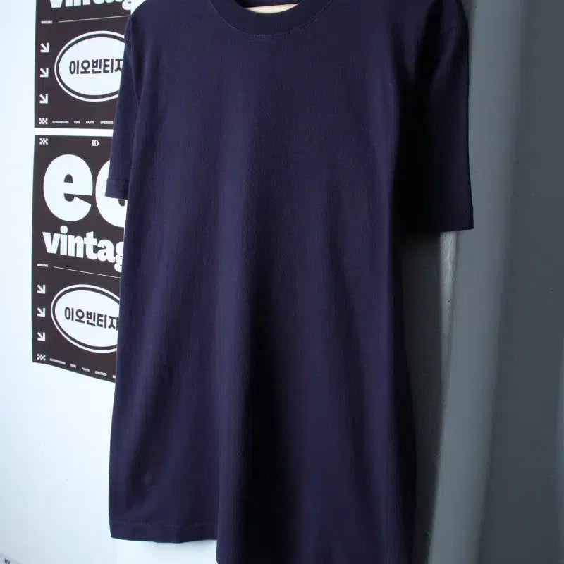 [BUNJANG] Non-Stock USA Navy Plain Short Sleeve T-Shirt (L-XL) / (L-XL) 논스탁 반팔 티셔츠 USA 네이비 무지 아메카지-H35426