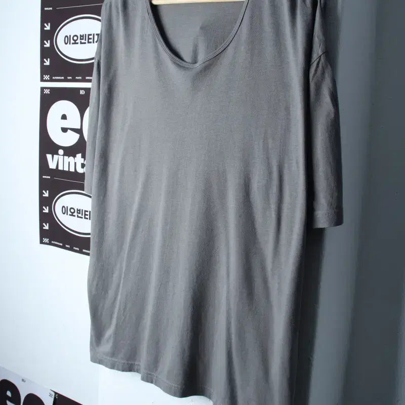 [BUNJANG] Musinsa Standard Short Sleeve T-Shirt Big Size Charcoal / (2XL) 무신사 스탠다드 반팔 티셔츠 빅사이즈 차콜 무지-H35430
