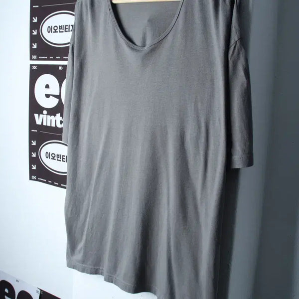 [BUNJANG] Musinsa Standard Short Sleeve T-Shirt Big Size Charcoal / (2XL) 무신사 스탠다드 반팔 티셔츠 빅사이즈 차콜 무지-H35430