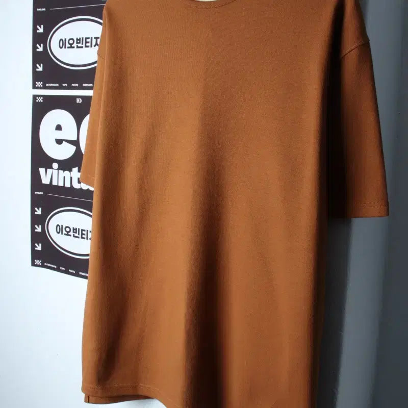 [BUNJANG] Romantic Pirates Heavy Cotton Plain T-Shirt Brown (L-XL) / (L-XL) 로맨틱 파이어리츠 반팔 티셔츠 무지 브라운 헤비-H35431