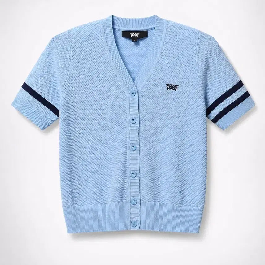 [BUNJANG] PXG Short Sleeve Cardigan Blue / PXG 반팔 가디건 블루