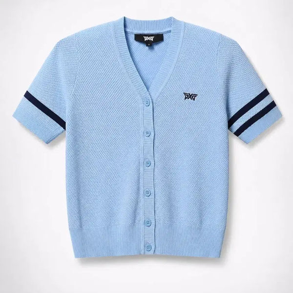 [BUNJANG] PXG Short Sleeve Cardigan Blue / PXG 반팔 가디건 블루