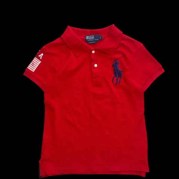 [BUNJANG] Polo Ralph Lauren Big Pony Flag Short Sleeve Polo Shirt / 폴로 랄프로렌 빅포니 성조기 반팔 카라티