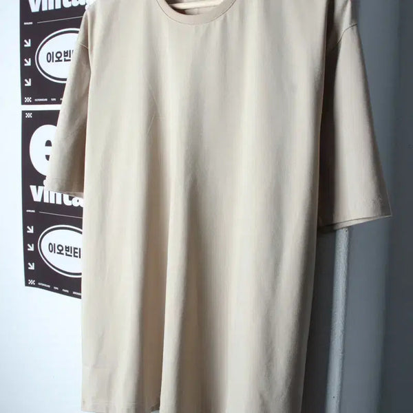[BUNJANG] Javaness Plain Supima Cotton Short Sleeve T-Shirt Beige L-XL / (L-XL) 자바나스 반팔 티셔츠 베이지 무지 수피마코튼-H35447