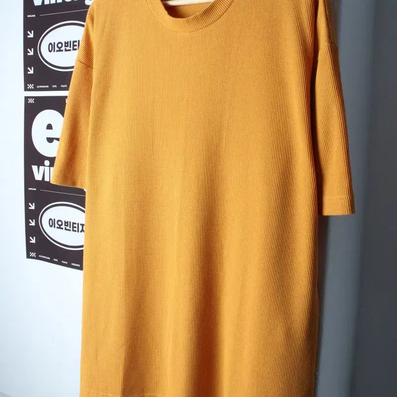 [BUNJANG] Ad Hoc Big Size Plain Short Sleeve T-Shirt Orange / (F) 애드호크 반팔 티셔츠 빅사이즈 오렌지 무지-H35450