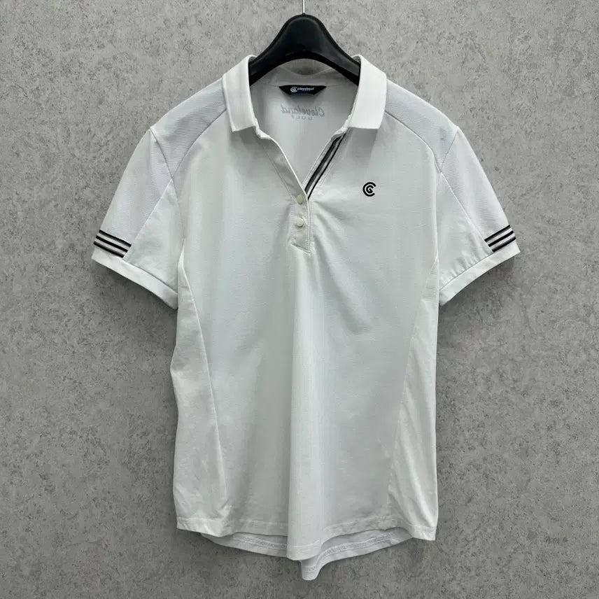 [BUNJANG] Cleveland Golf Women's V-Neck Short Sleeve Polo Shirt (Size 95/M) / 95 클리브랜드 골프 여자 브이넥 반팔 카라티