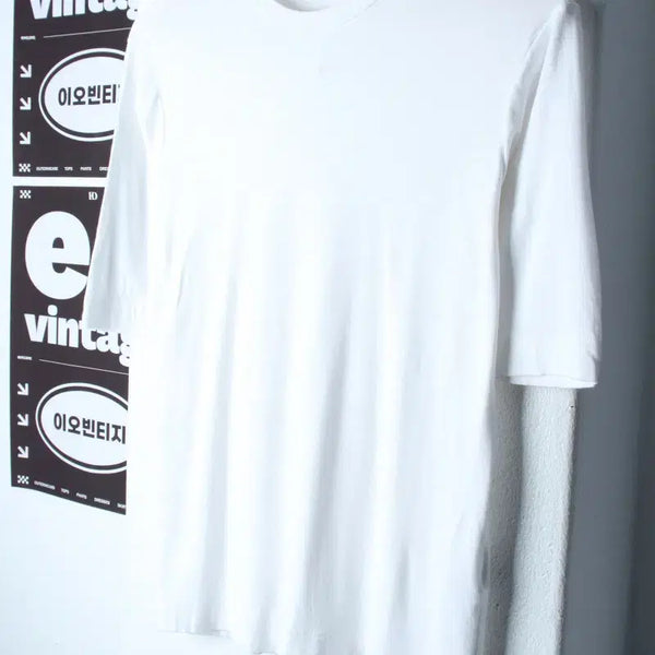 [BUNJANG] SPAO Plain White Cotton T-shirt / W(M) 스파오 반팔 티셔츠 무지 화이트 스판-H35453