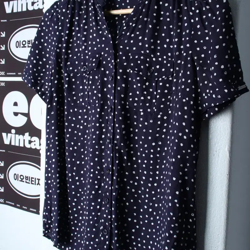 [BUNJANG] Hazzys Pattern Short Sleeve Collar T-Shirt / W(M) 헤지스 반팔 카라 티셔츠 셔츠 남방 블라우스 패턴-H35456
