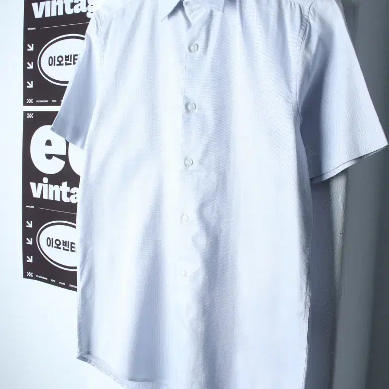 [BUNJANG] Andz Men's Short Sleeve Collar T-Shirt / (M) 앤드지 반팔 카라 티셔츠 셔츠 남방 연블루 무지-H35459
