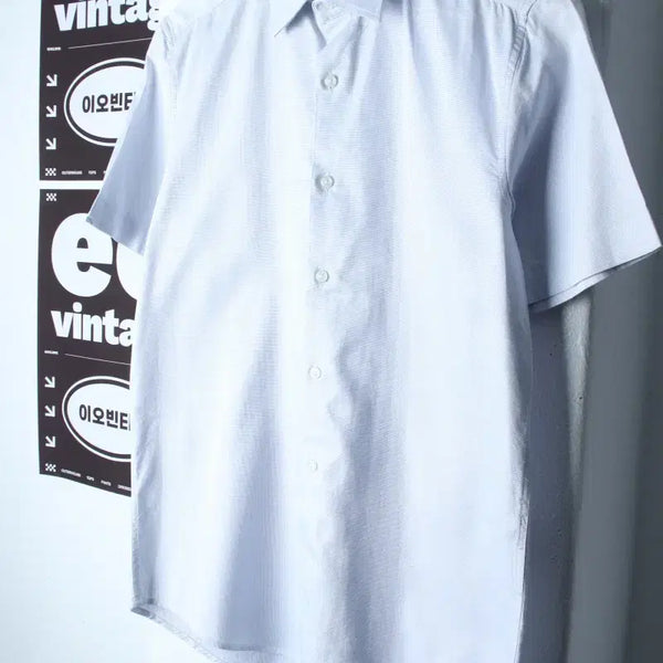[BUNJANG] Andz Men's Short Sleeve Collar T-Shirt / (M) 앤드지 반팔 카라 티셔츠 셔츠 남방 연블루 무지-H35459